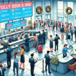 DALL·E 2024-01-03 10.27.51 – An illustration depicting a hotel experiencing a surge in same-day bookings. The scene is set in a busy hotel lobby where staff are rapidly managing a