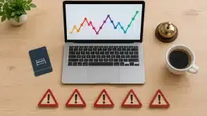 ホテルのダイナミックプライシングで失敗する5つのパターン（価格変動グラフと5つの警告マーク）